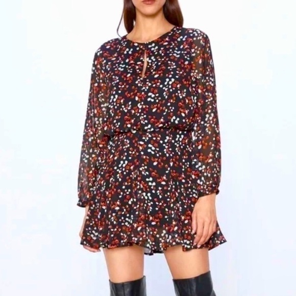 New ZARA NWOT Multicolored Printed Mini Dress - Picture 2 of 6